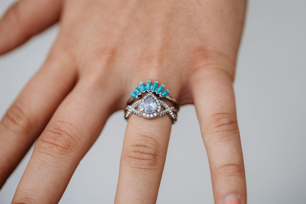 Turquoise Country Wedding Ring Turquoise Wedding Band Set
