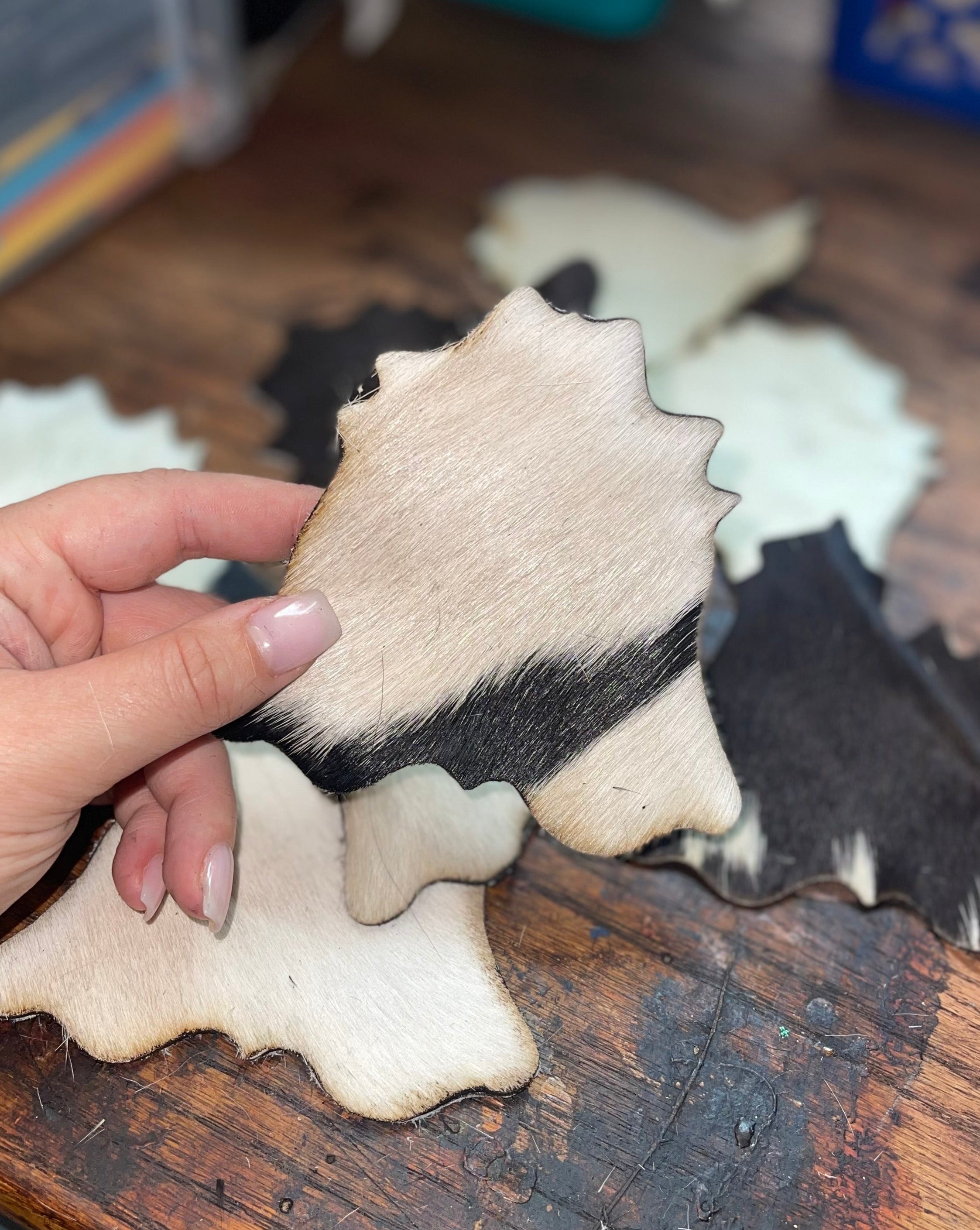 Cowhide Coasters – A Western Wedding Co