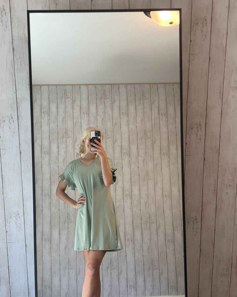 Sage T Shirt Dress A Western Wedding Co