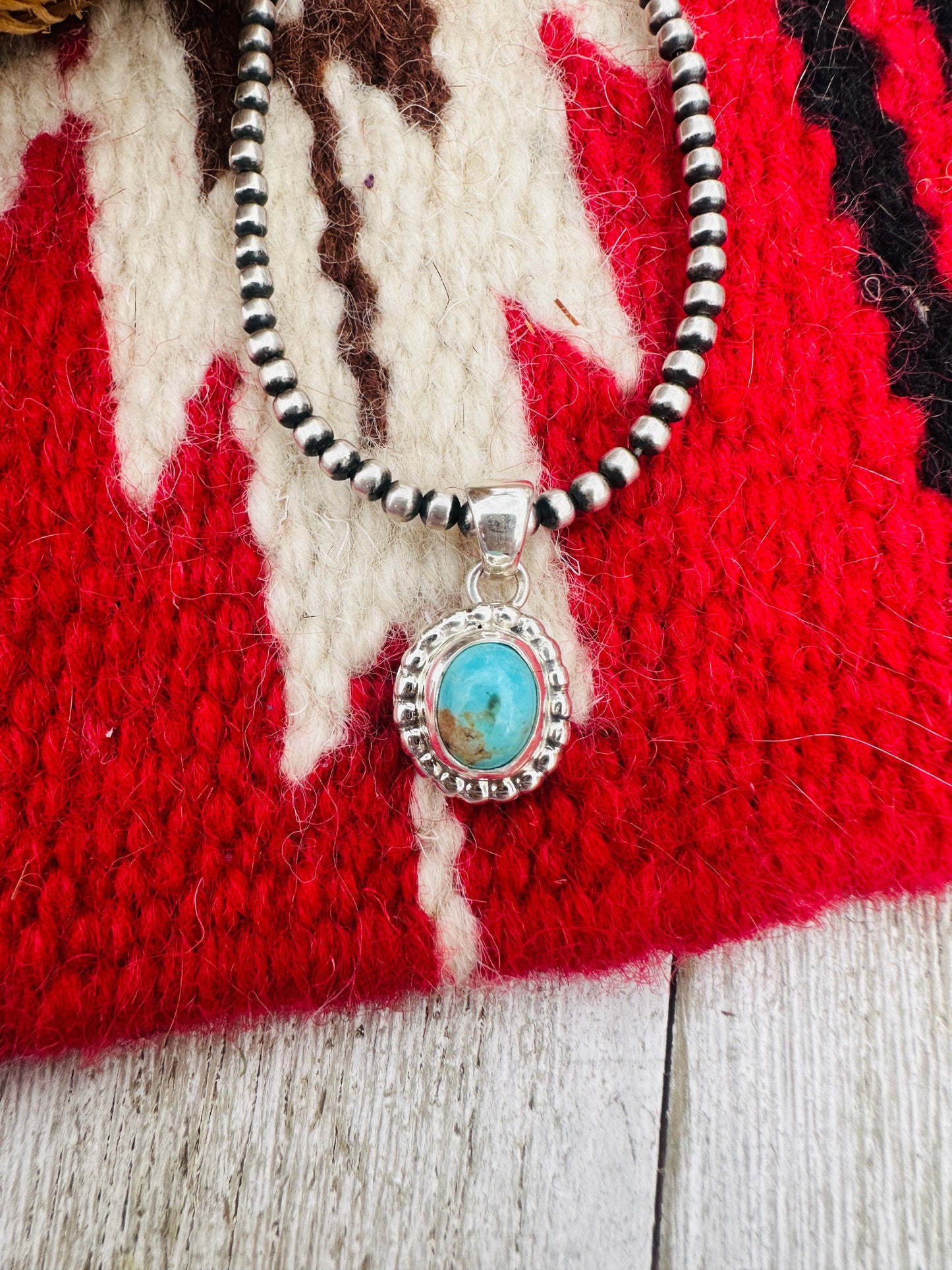Handcrafted Sterling Silver & Turquoise Pendant