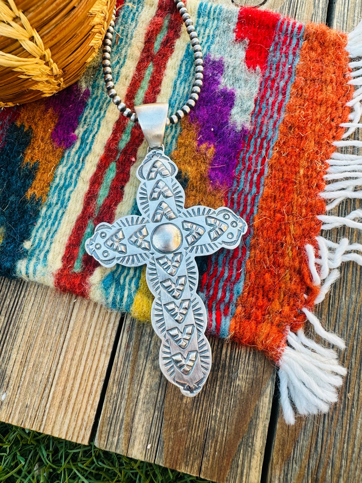Handcrafted Sterling Silver Cross Pendant by Benson Shorty