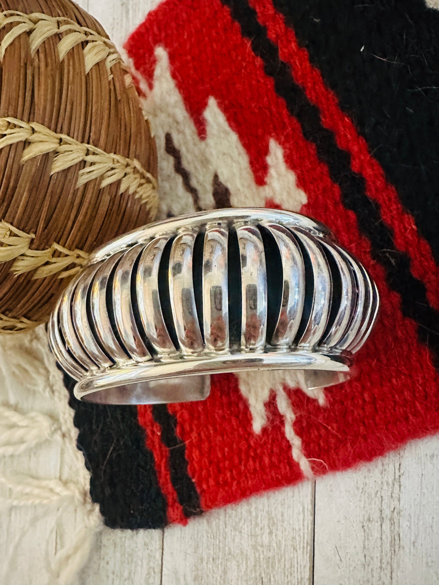 Handcrafted Rolled Sterling Silver Cuff Bracelet