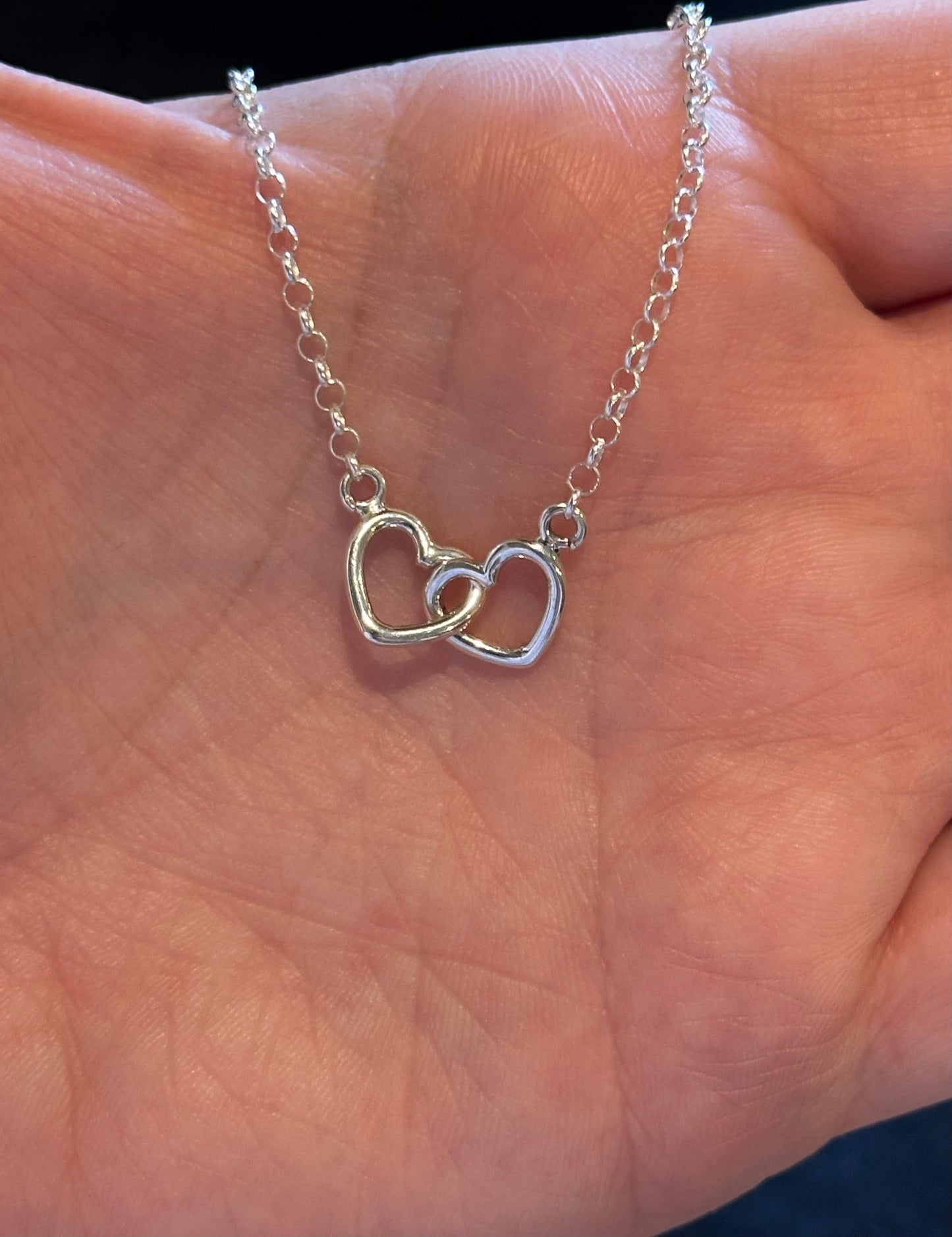 Linked Heart Sterling Silver Necklace