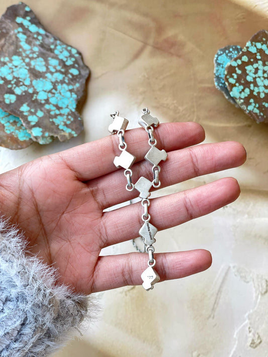 Handmade Sterling Silver, Turquoise & Pink Dream Mojave Drop Necklace is