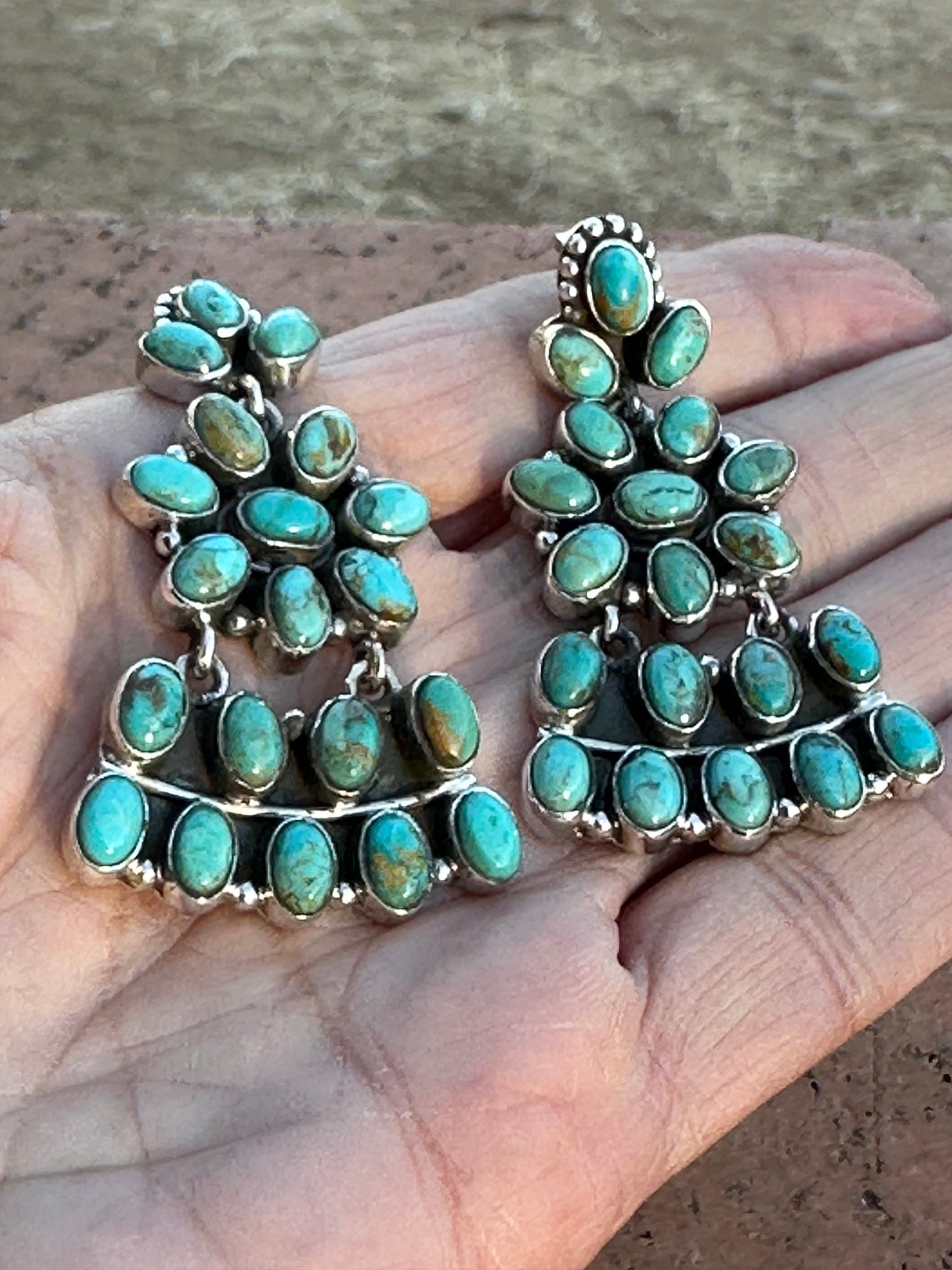 Rockin Natural Royston  Turquoise and Sterling Silver Dangles