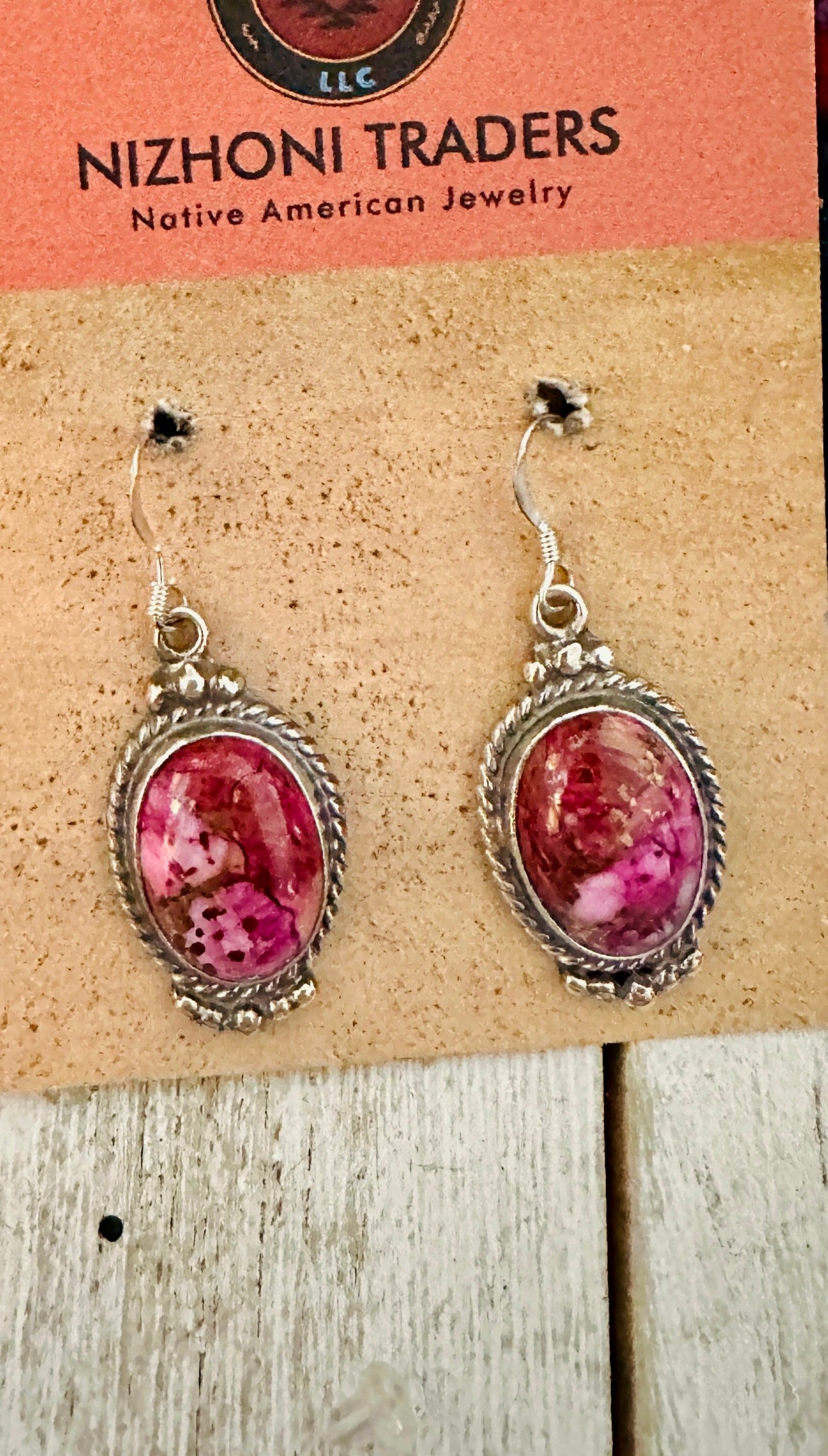 Handcrafted Pink Dream Mojave & Sterling Silver Dangle Earrings