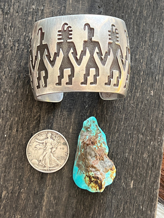 Handcrafted Vintage Sterling Silver Petroglyph Cuff