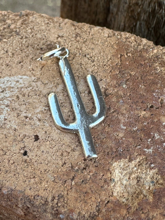 Hand Casted Crafted Sterling Silver Saguaro Charm