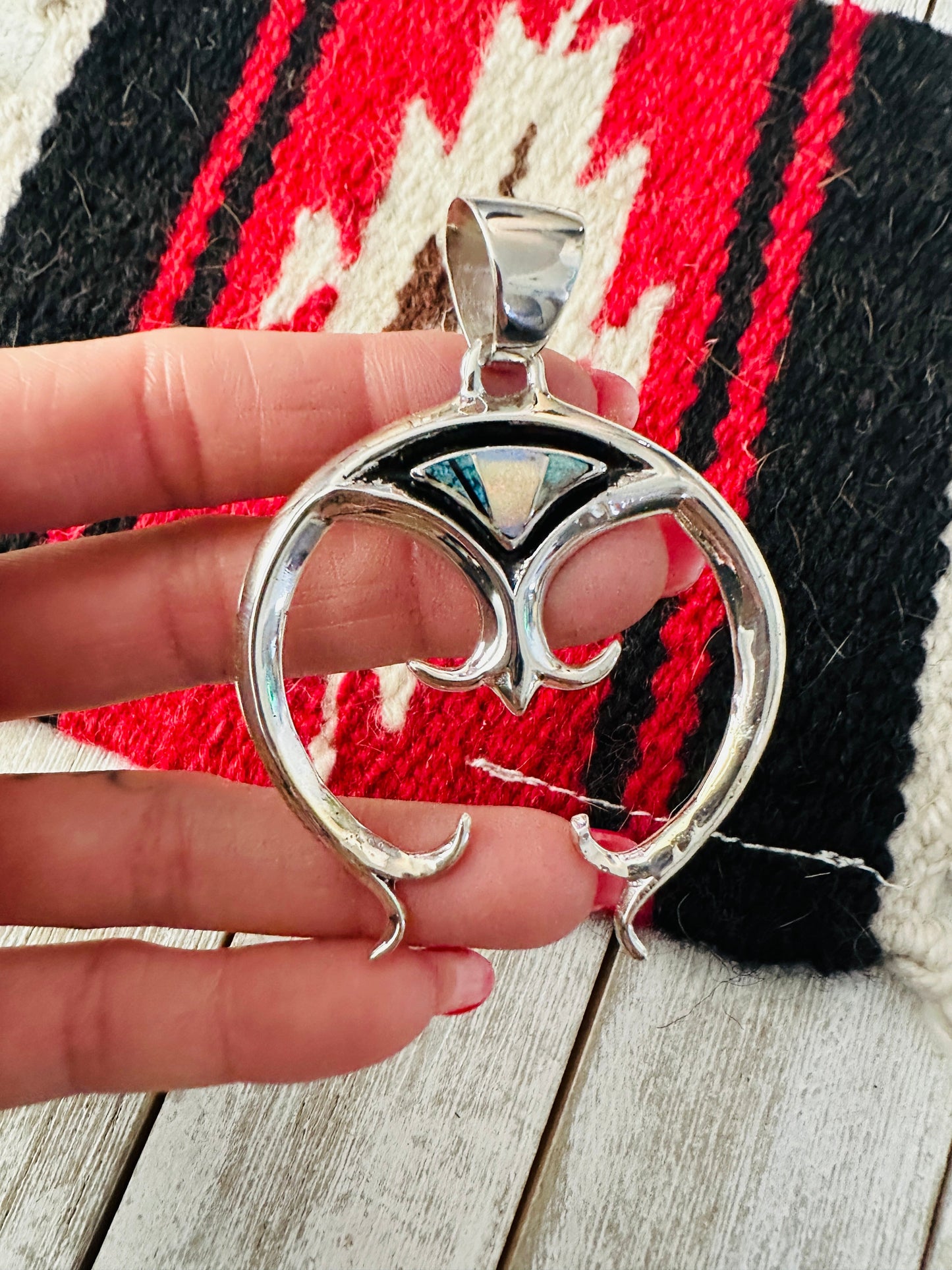 Handcrafted Sterling Silver & Opal Inlay Naja Pendant