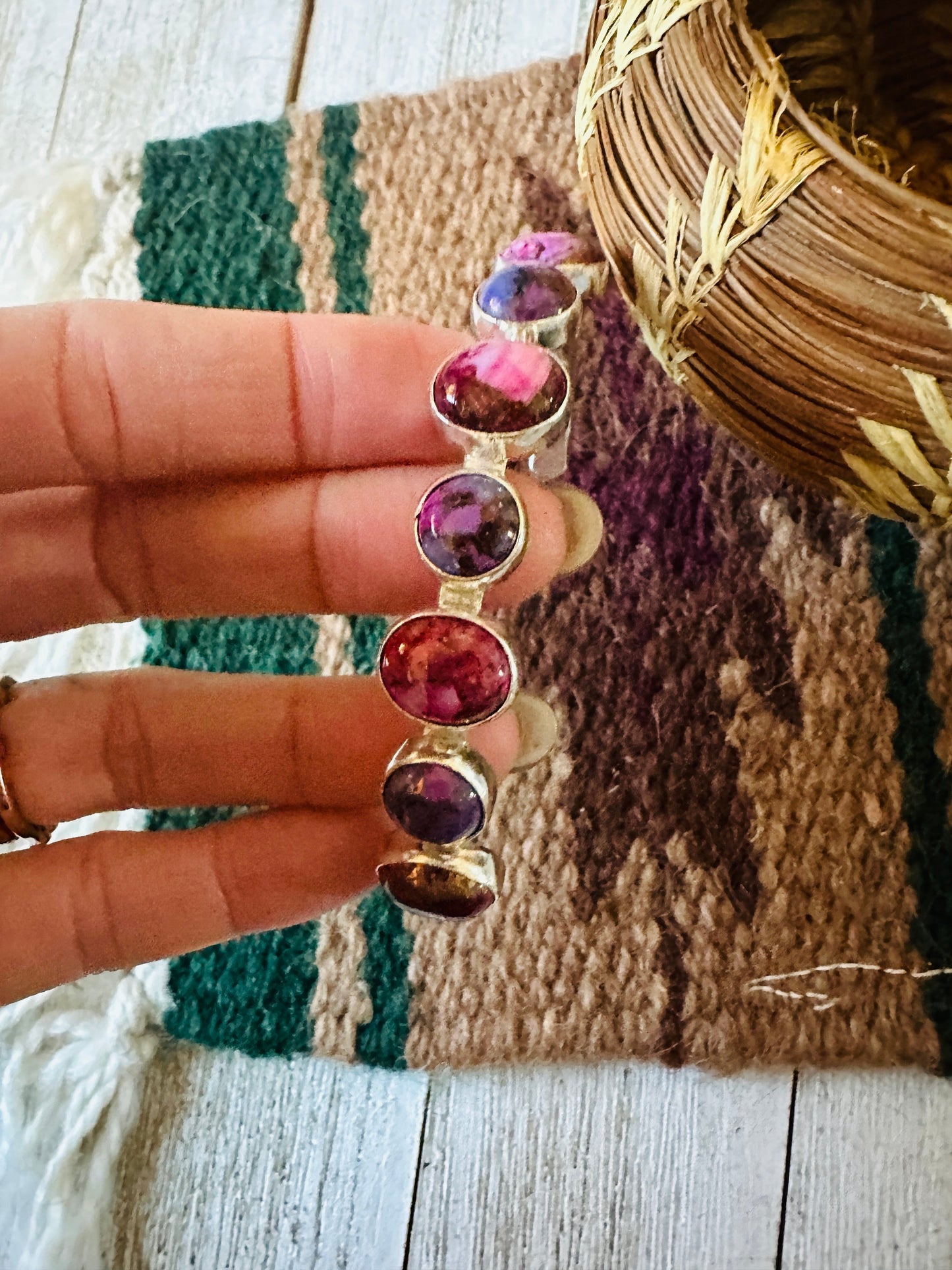 Handcrafted Sterling Silver & Pink Dream Mojave Cuff Bracelet