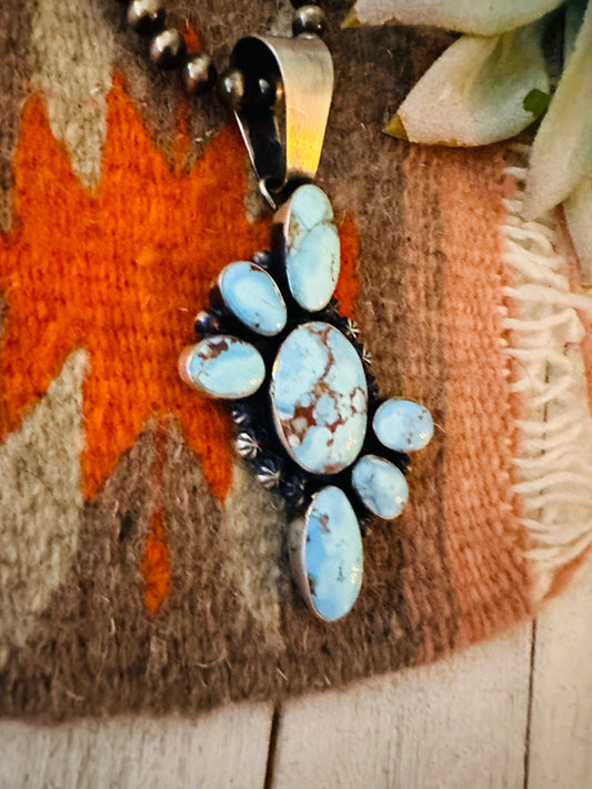 Handcrafted Golden Hills Turquoise & Sterling Silver Pendant by Paul Livingston