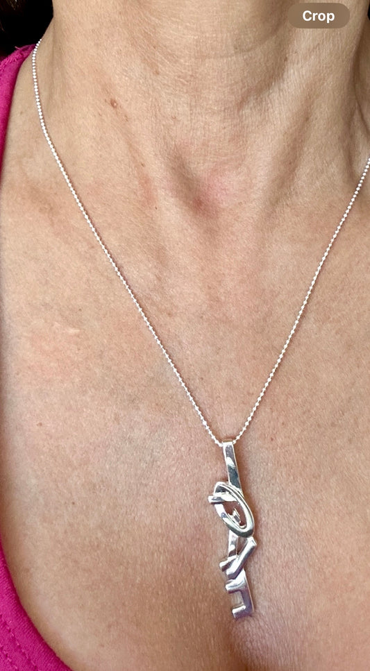Love Pendant Sterling Silver Necklace