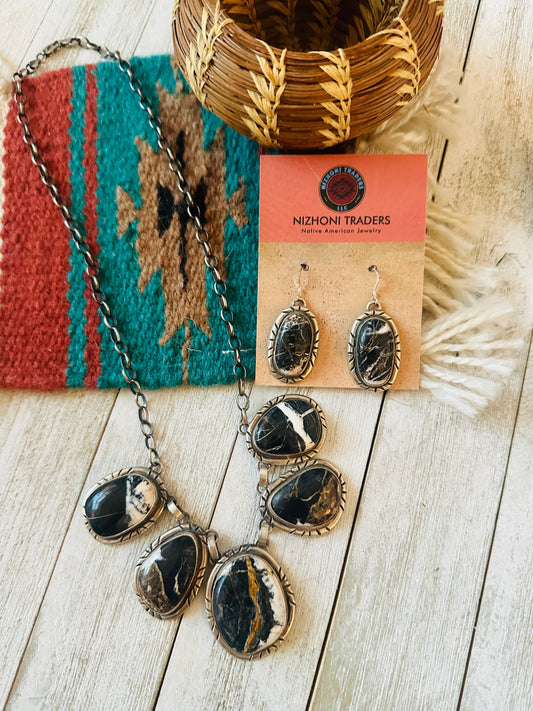 Handcrafted Sterling Silver & White Buffalo Necklace Set