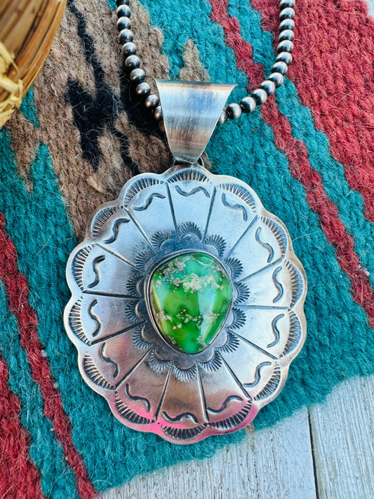 Handcrafted Sterling Silver & Sonoran Mountain Turquoise Pendant by Chimney Butte