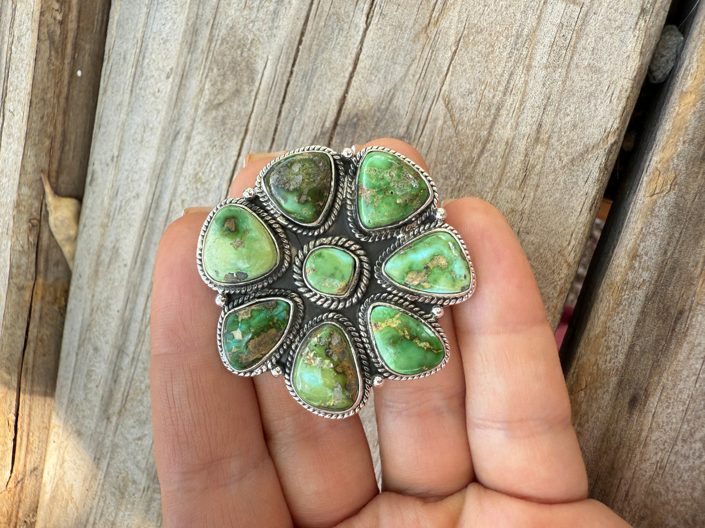 Handmade Sonoran Mountain Turquoise & Sterling Adjustable Ring