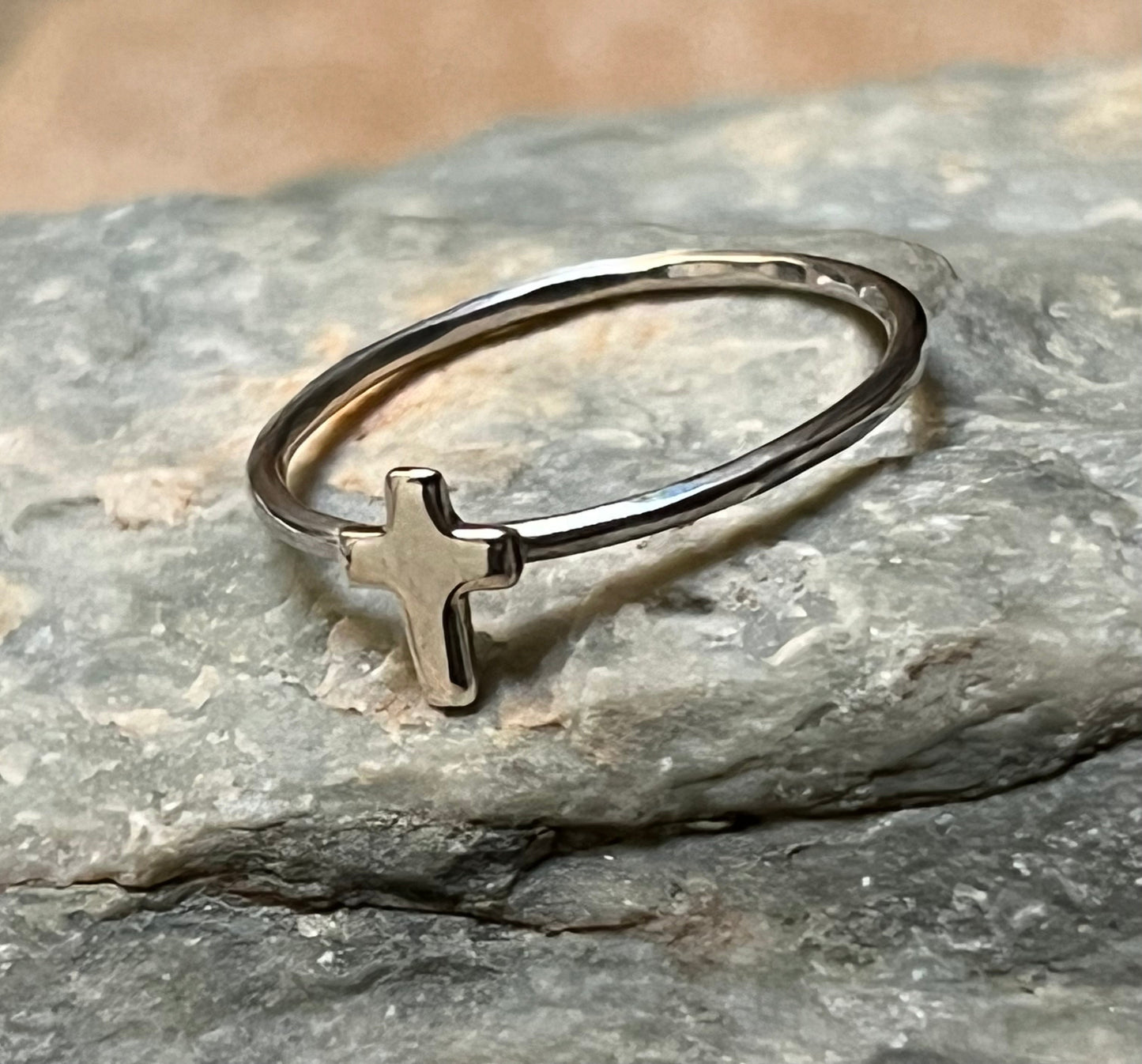 Petite Cross Sterling Silver Ring