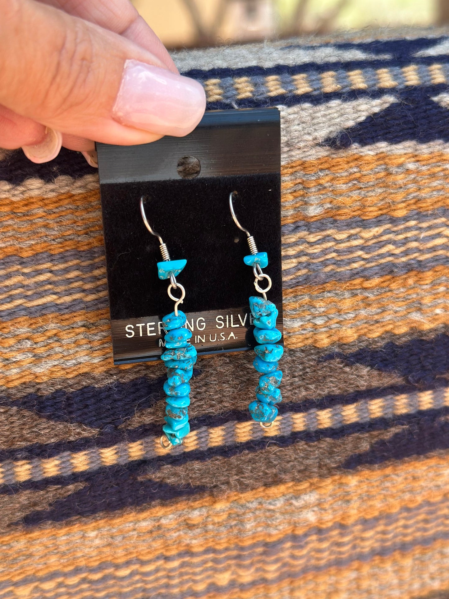 Handcrafted Old Pawn Sleeping Beauty TurquoiseChip Dangles
