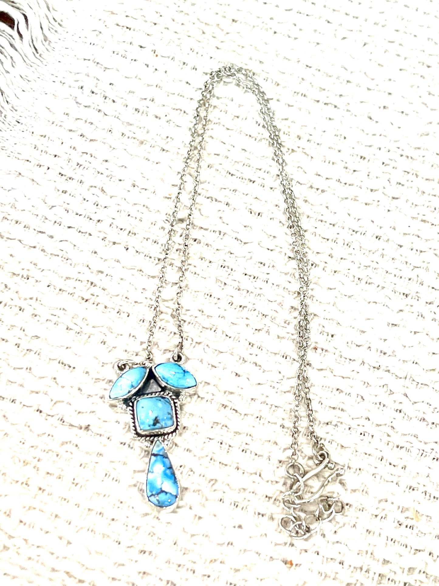 Handcrafted Sterling Silver & Golden Hills Cluster Necklace