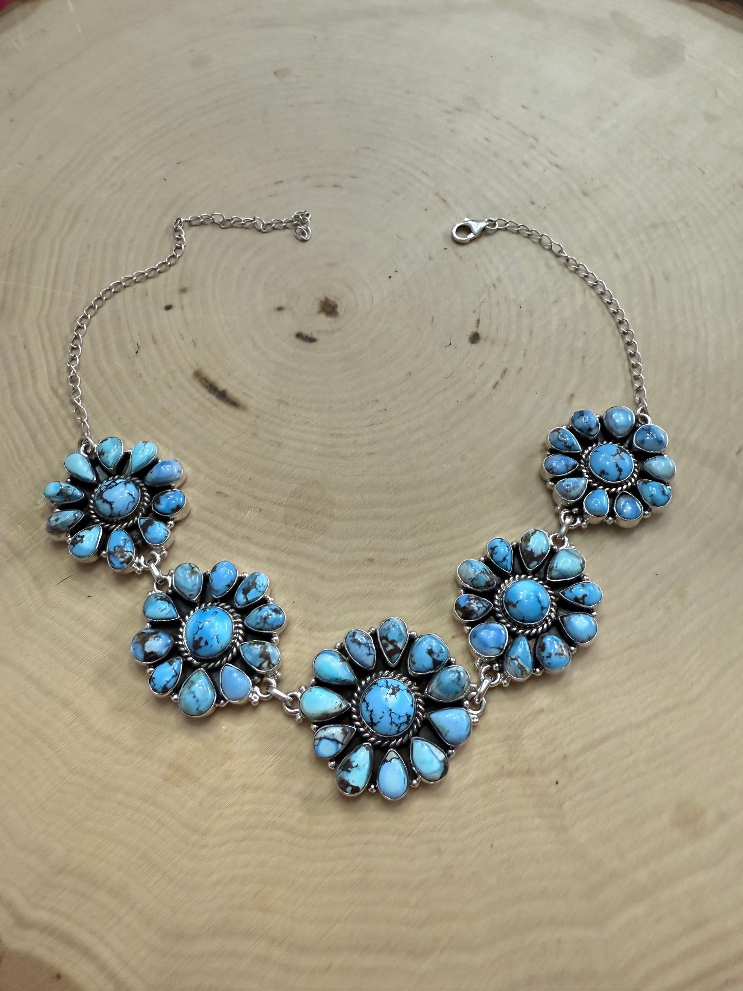 Handmade Sterling Silver Golden Hills Turquoise Choker Necklace