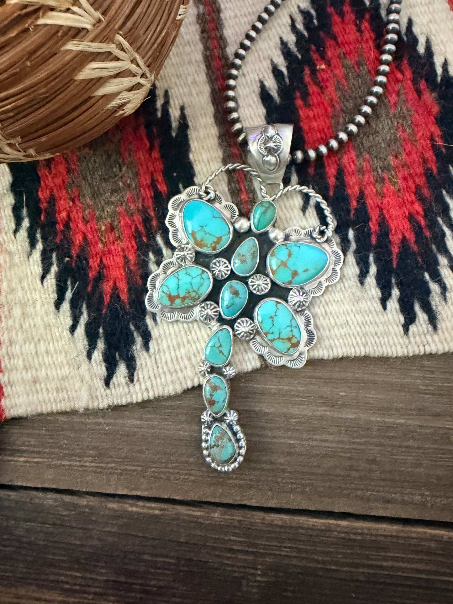 Handcrafted Sterling Silver & Turquoise Dragonfly Pendant by Alice McShirley