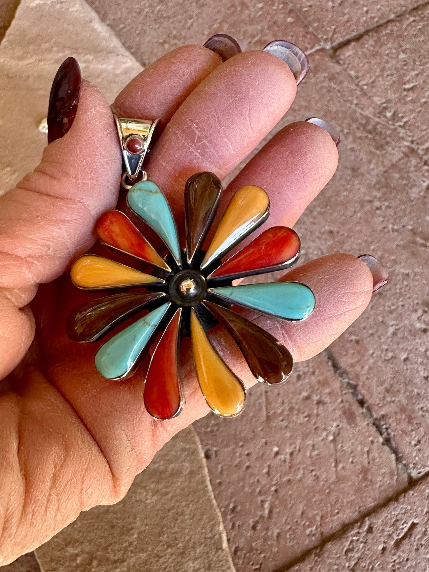 Daisy Multistone Sterling Silver Pendant Necklace