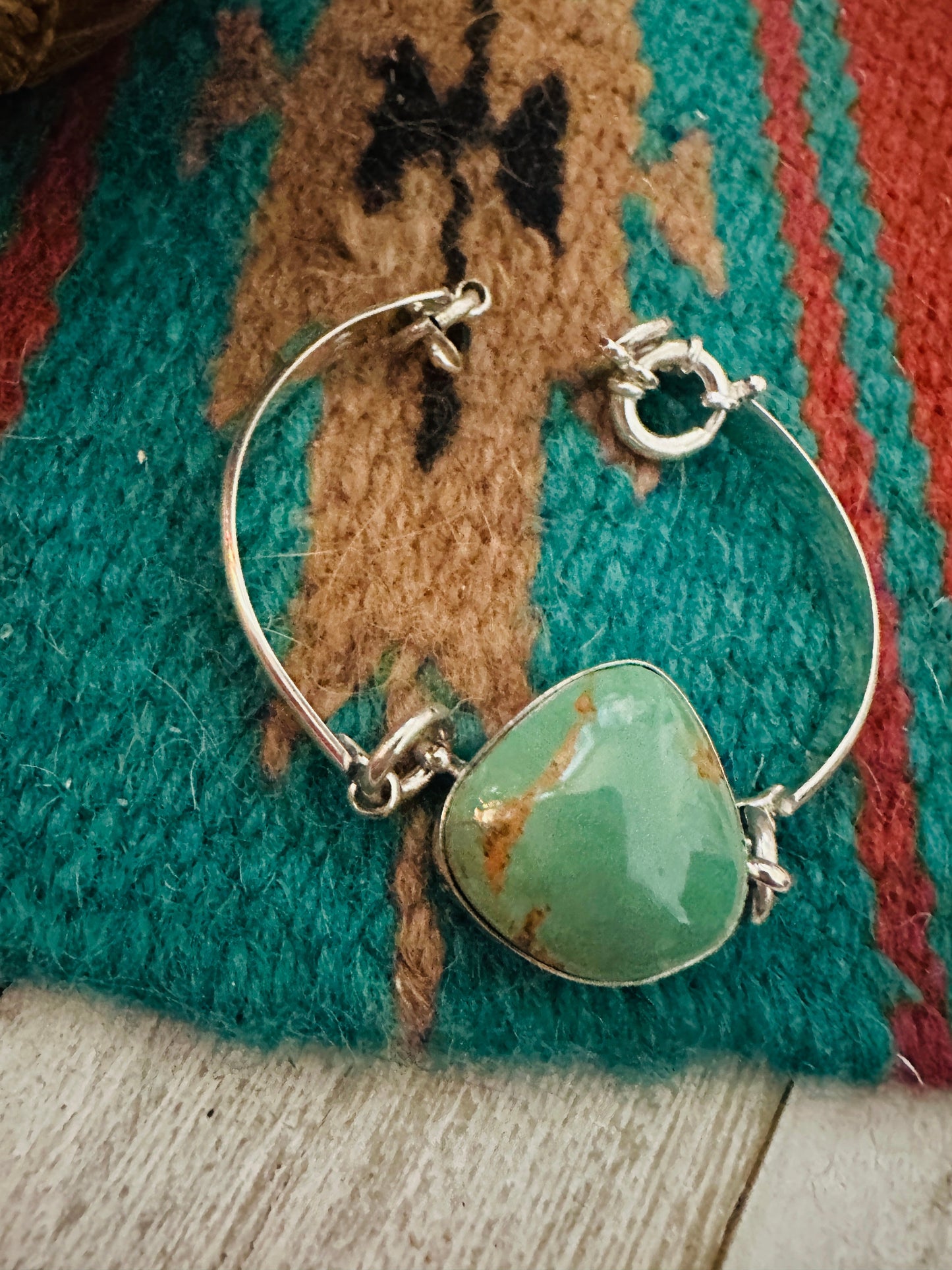 Navajo Turquoise & Sterling Silver Floating Link Bracelet