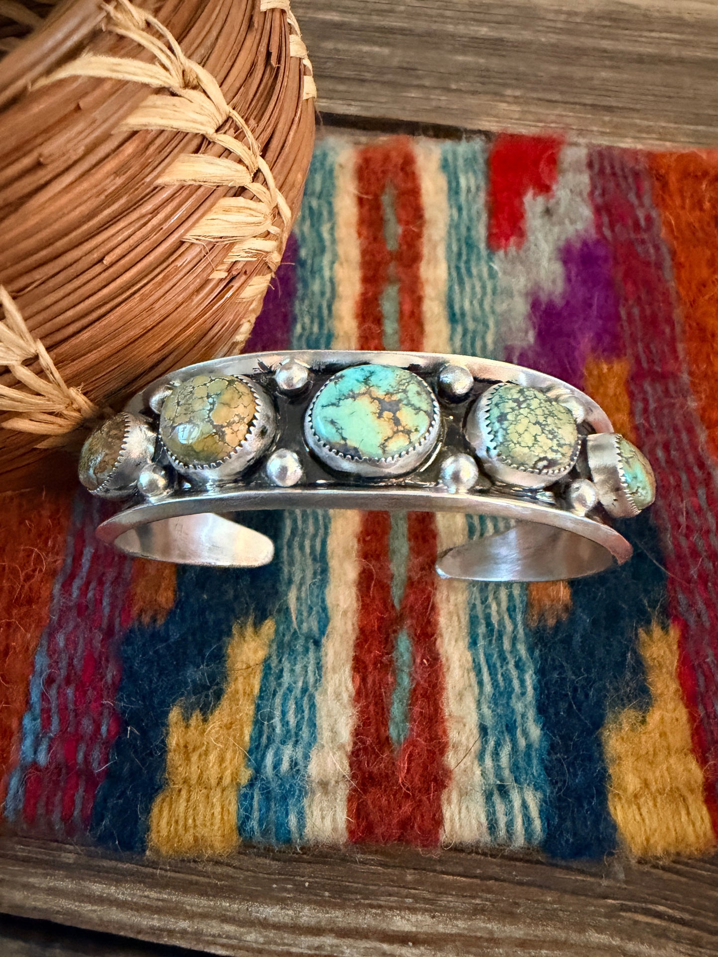 Handcrafted Royston Turquoise & Sterling Silver Cuff Bracelet by Paul Largo