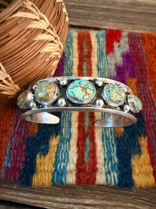 Handcrafted Royston Turquoise & Sterling Silver Cuff Bracelet by Paul Largo