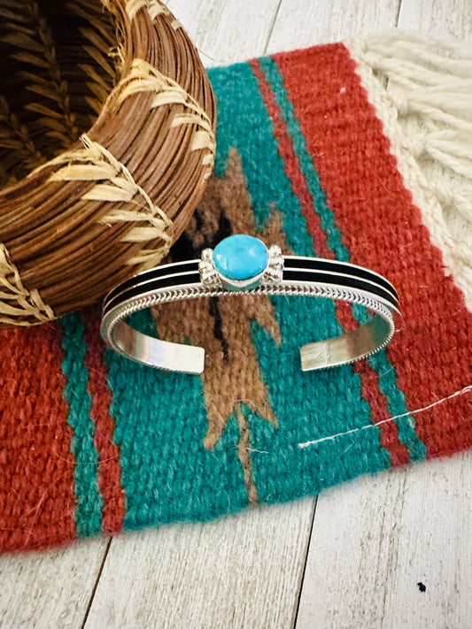 Handcrafted Sterling Silver & Turquoise Cuff Bracelet