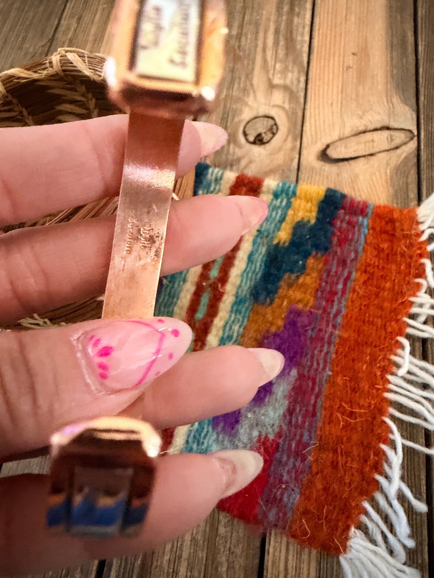 Handcrafted Copper & Sterling Silver Cuff Bracelet by Wylie Secatero