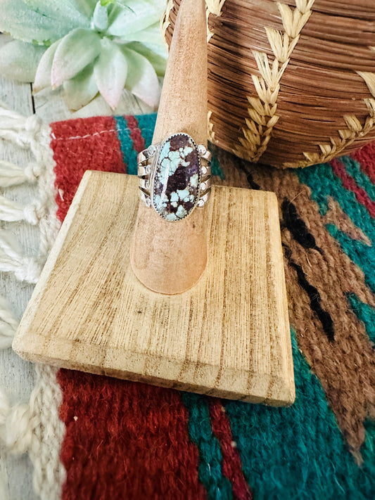Handcrafted Variscite & Sterling Silver Ring Size 6.5