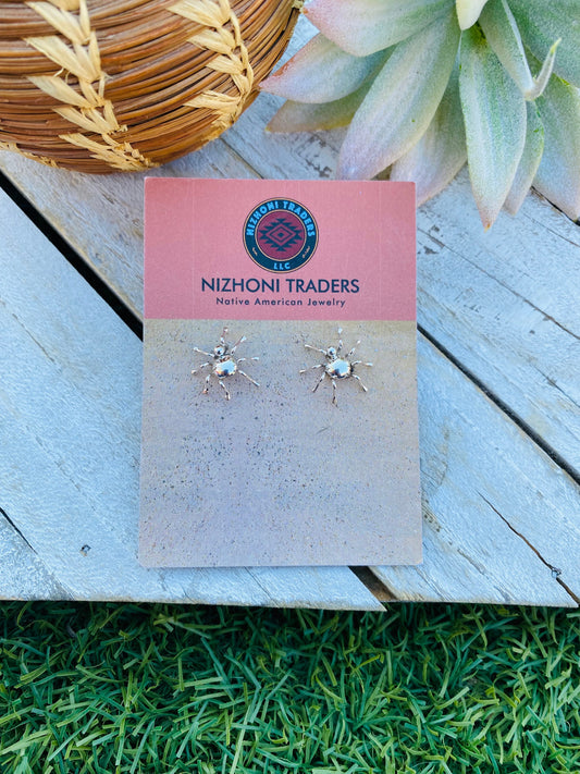 Handcrafted Sterling Silver Spider Stud Earrings
