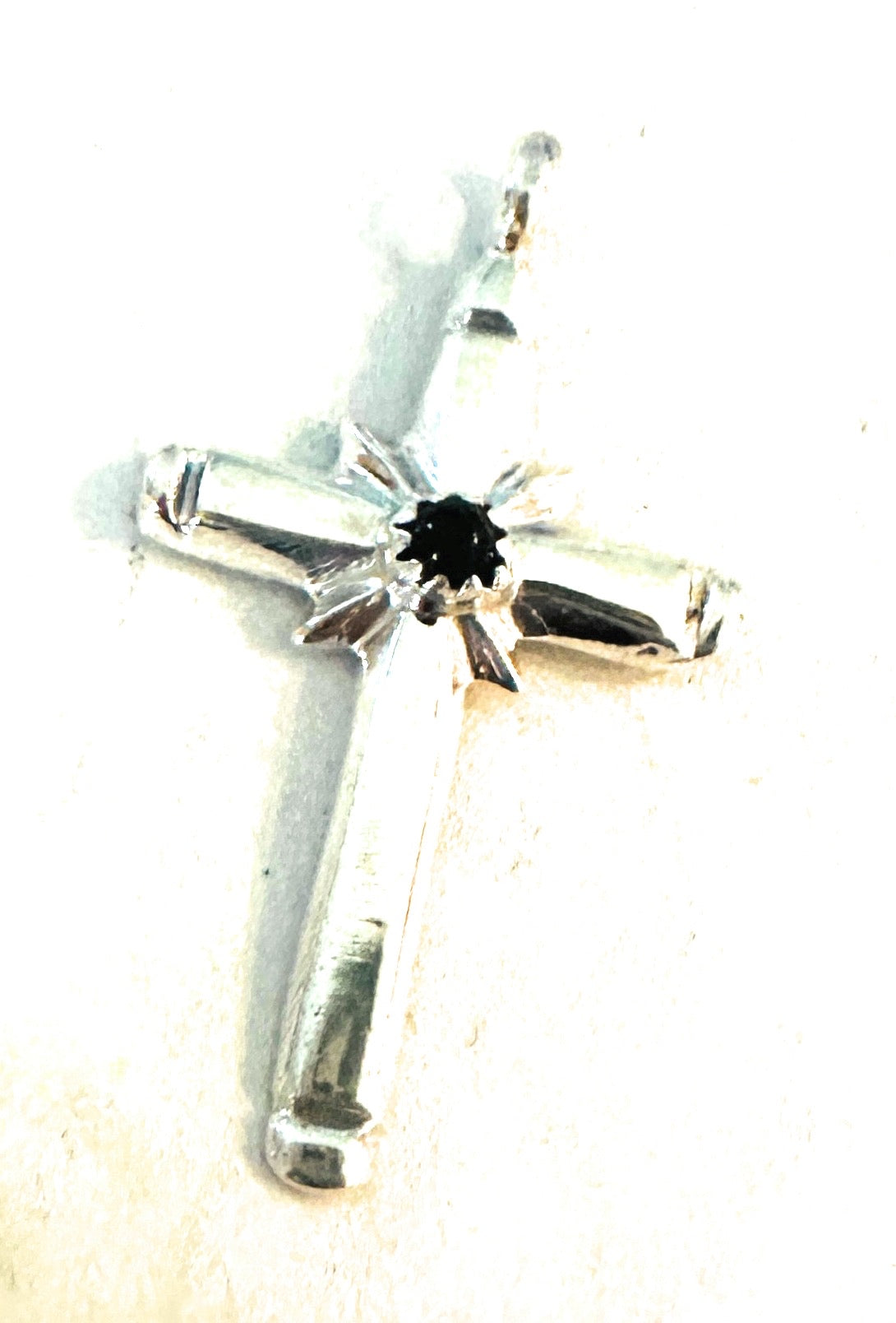 Handcrafted Black Onyx & Sterling Silver Cross Pendant