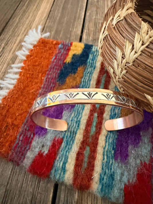 Handcrafted Copper & Sterling Silver Cuff Bracelet