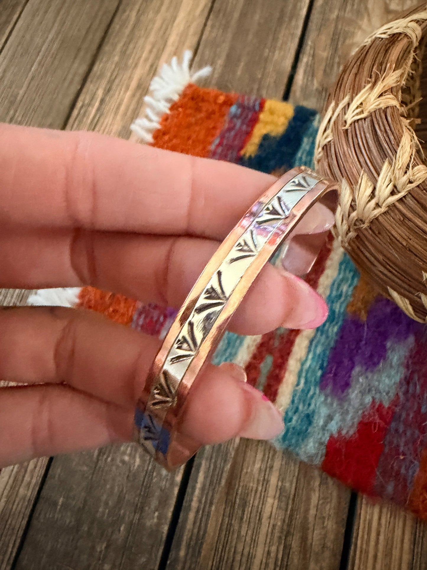Handcrafted Copper & Sterling Silver Cuff Bracelet