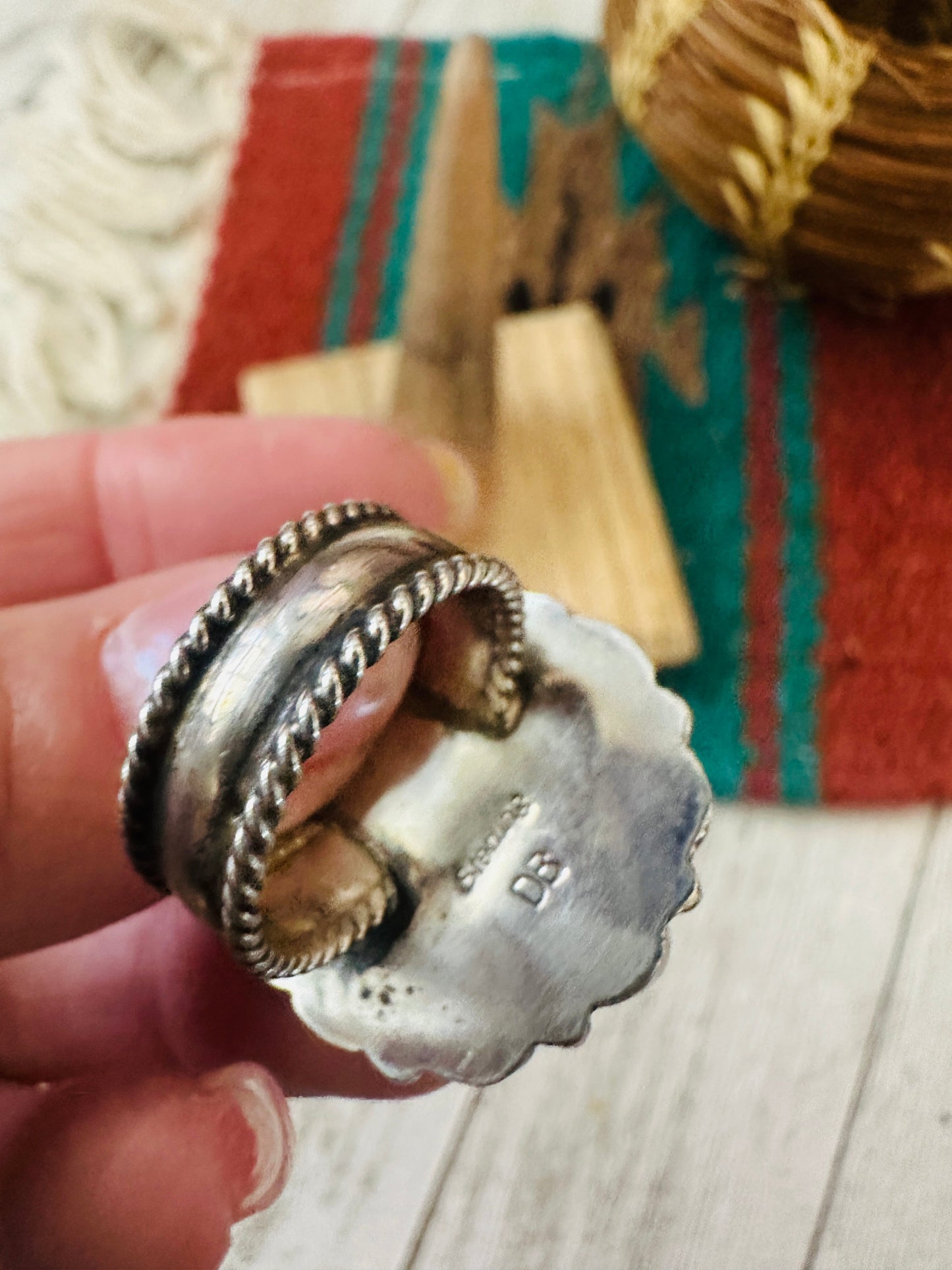 Handcrafted Sterling Silver & Mother of Pearl Ring