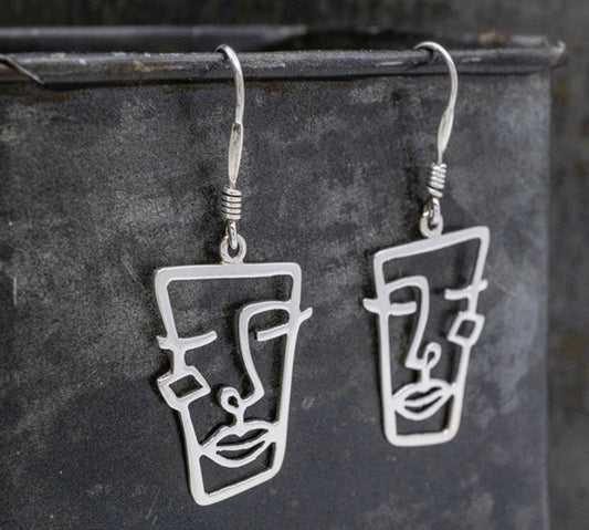 Quadrangle Face Earrings on Hook