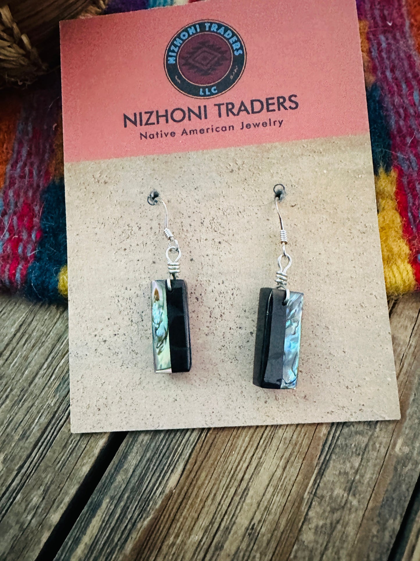 Handcrafted Multi Stone Inlay Slab Dangle Earrings