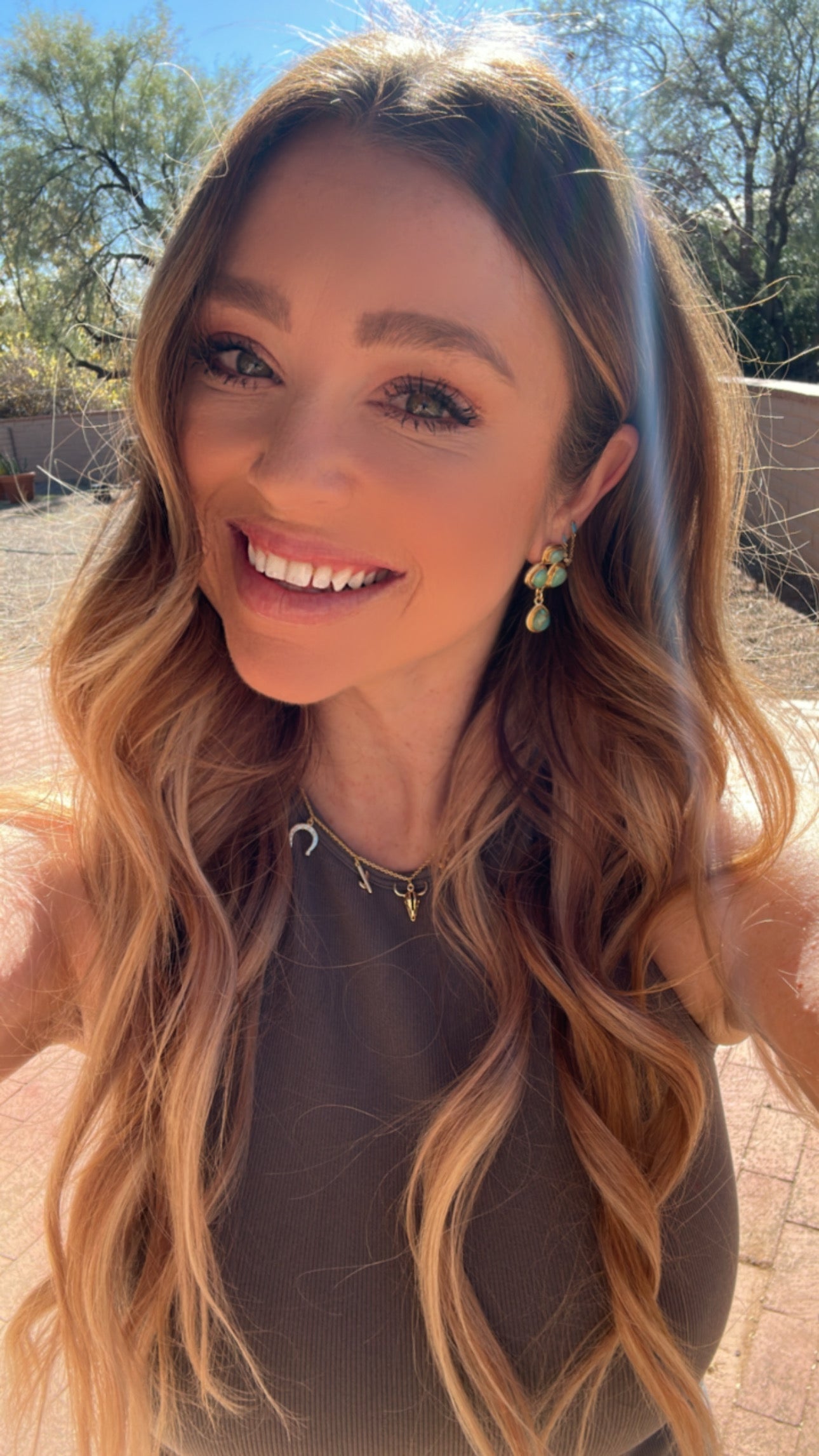 “The Golden Collection”  RODEO QUEEN Handmade Gold Plated & Natural Turquoise Earrings