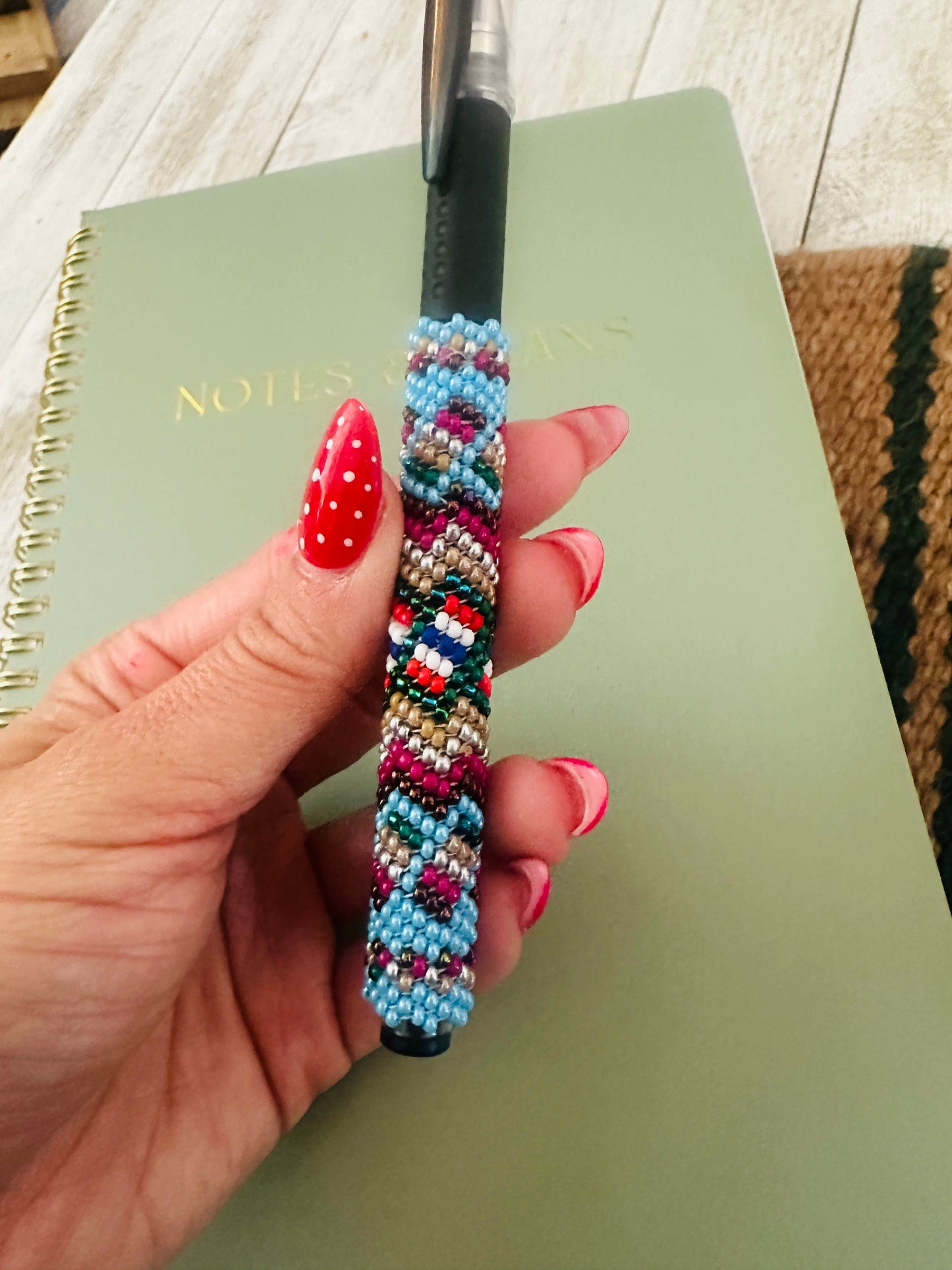 Handcrafted  Muticolor Beaded Pen