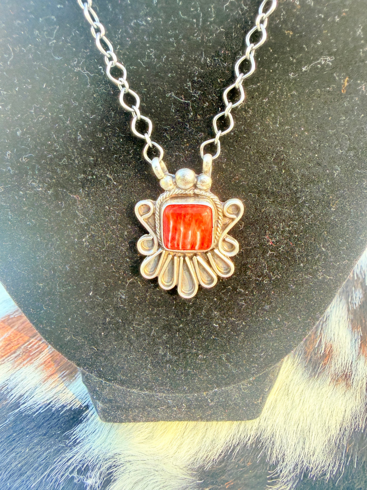 Handcrafted Spiny Oyster & Sterling Silver Necklace