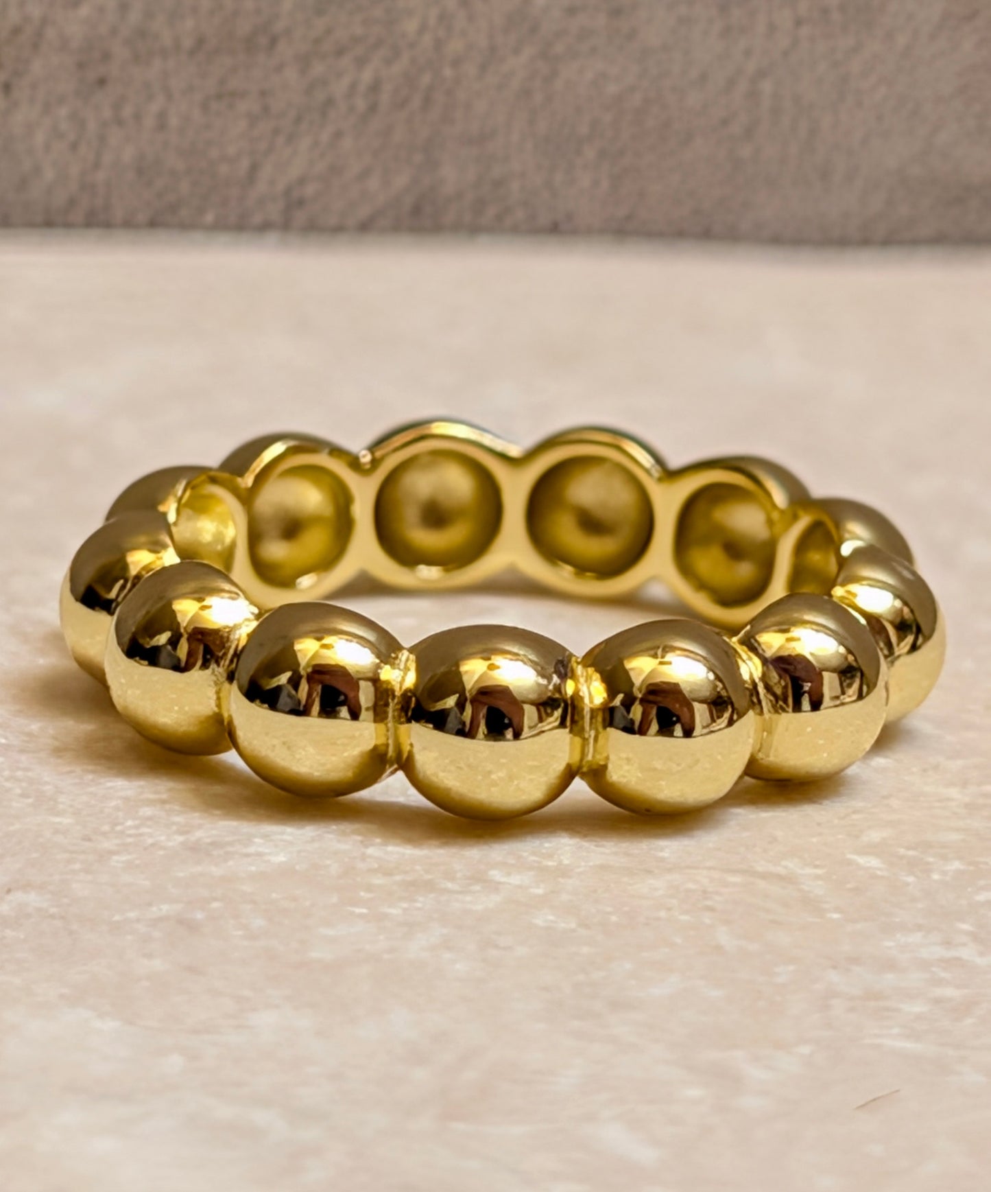 14k Gold Plated Sterling Silver Chunky Bubble Ring Size 6