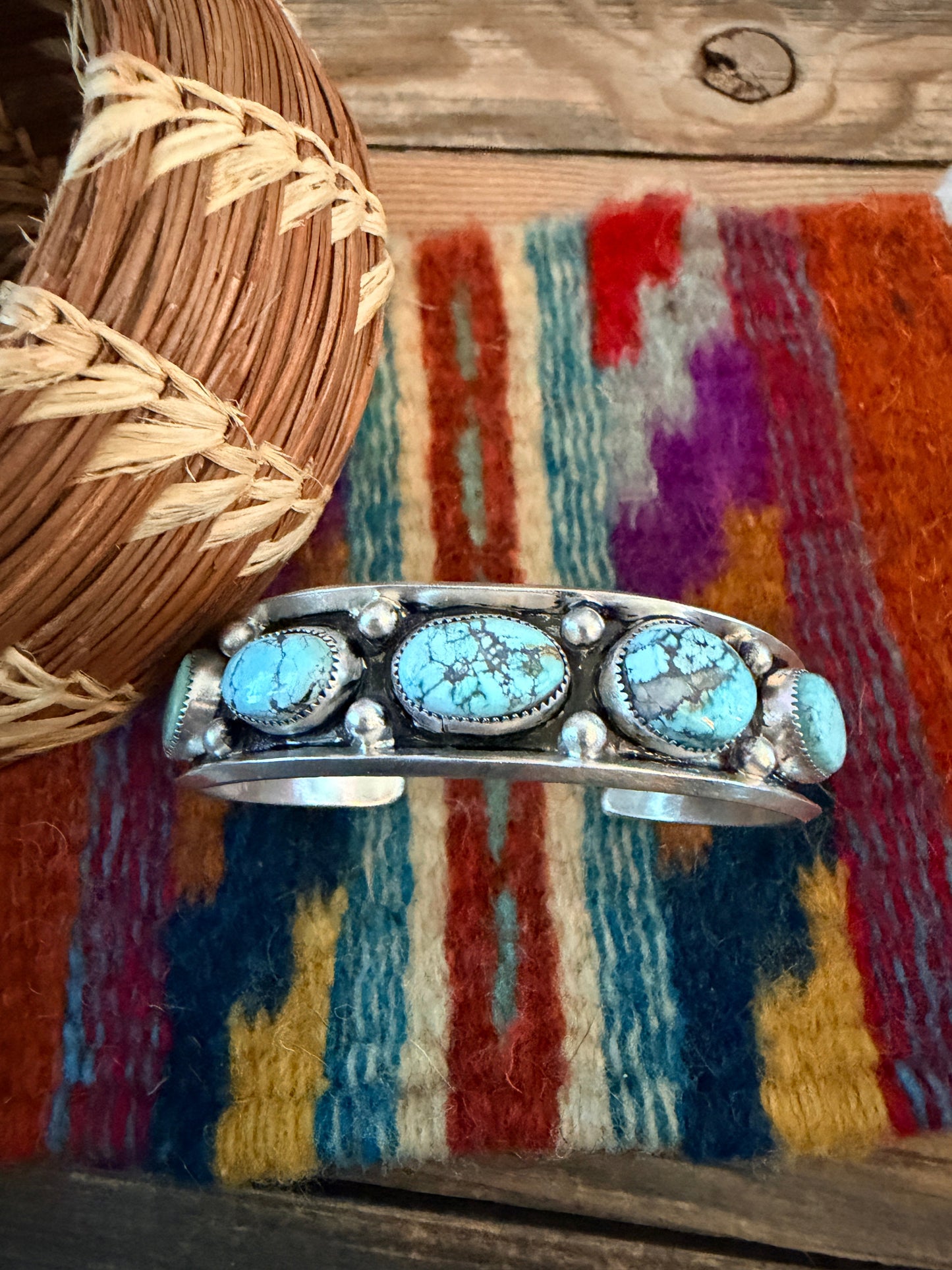 Handcrafted Dry Creek Turquoise & Sterling Silver Cuff Bracelet by Paul Largo