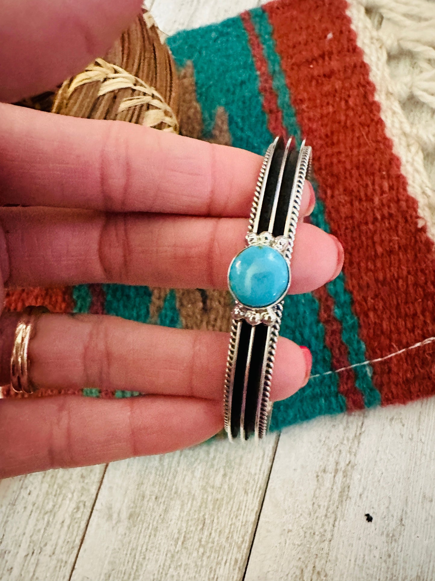 Handcrafted Sterling Silver & Turquoise Cuff Bracelet