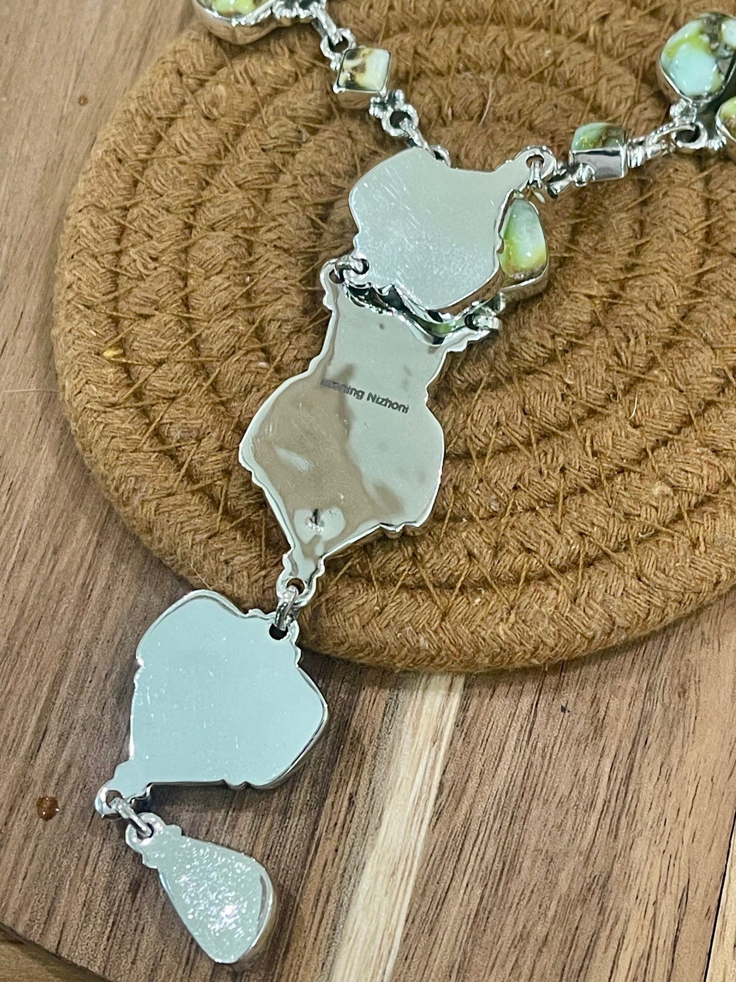 Handmade Sterling Silver & Palomino Cluster Necklace