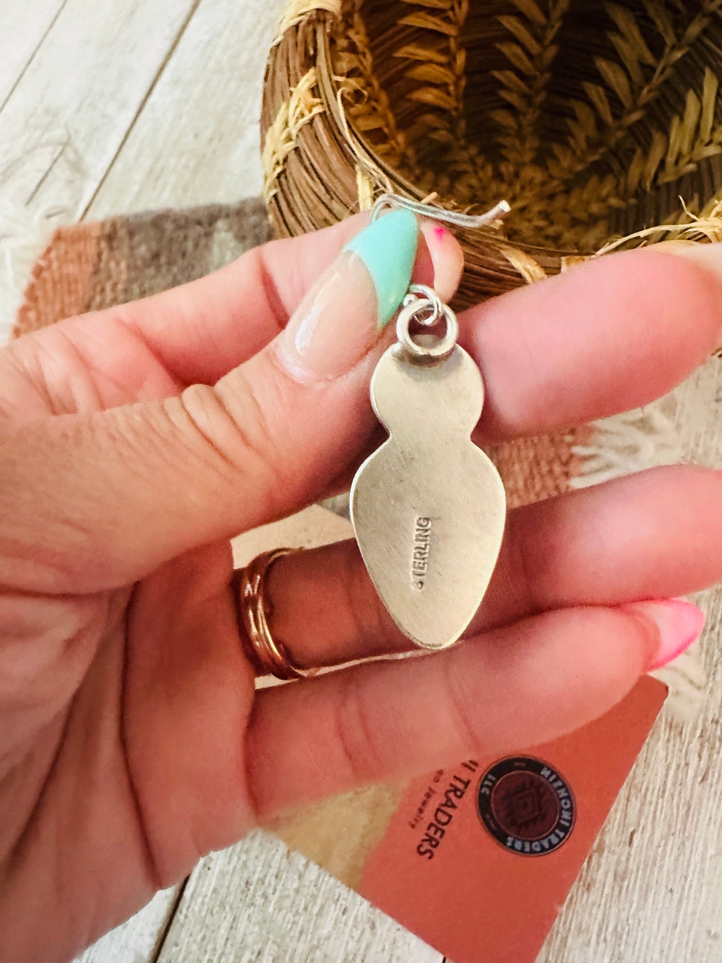 Handcrafted Sterling Silver & Blackjack Turquoise Dangle Earrings