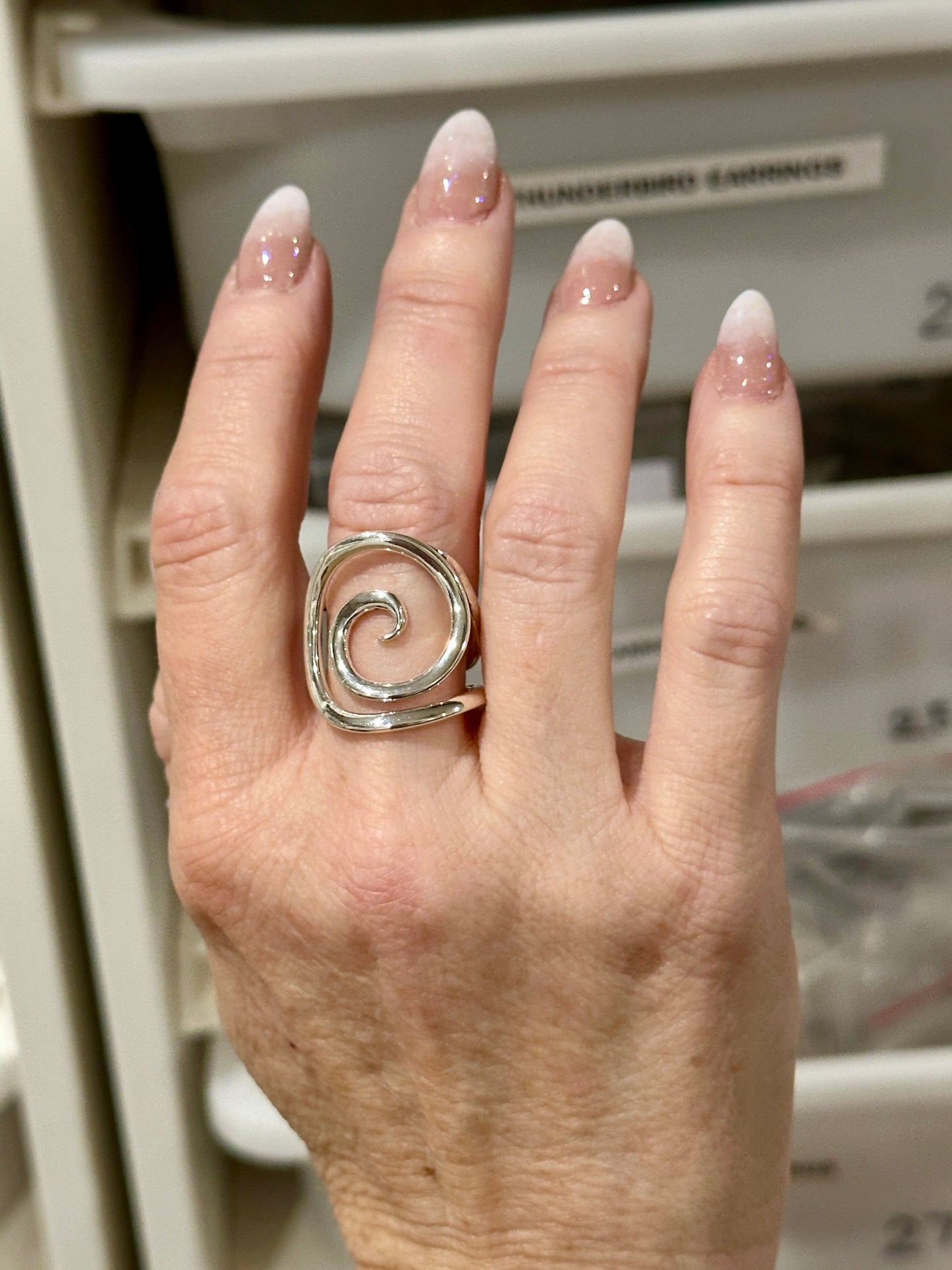 Spiral Sterling Silver Ring Size 7