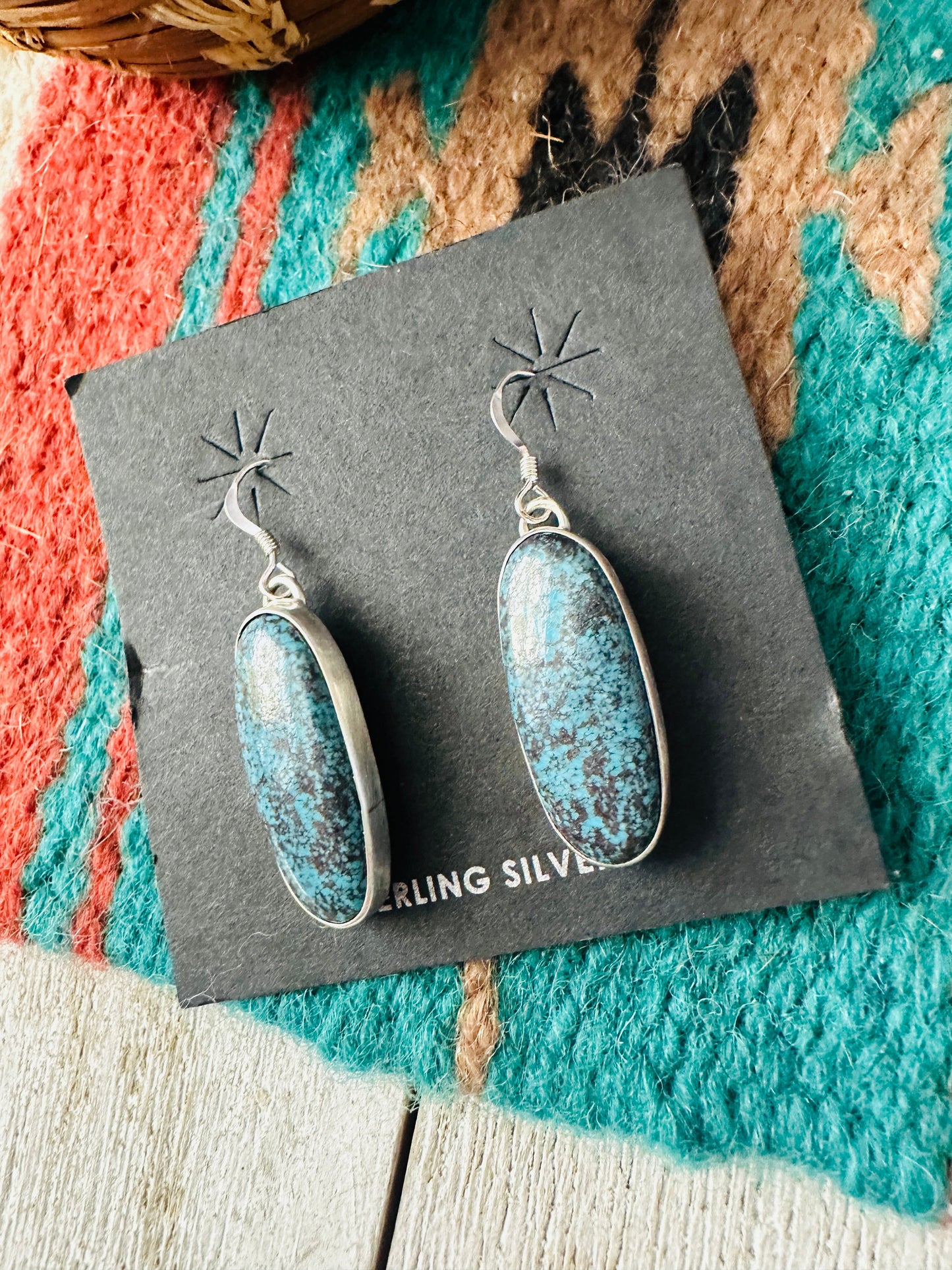 Handcrafted Turquoise & Sterling Silver Dangle Earrings