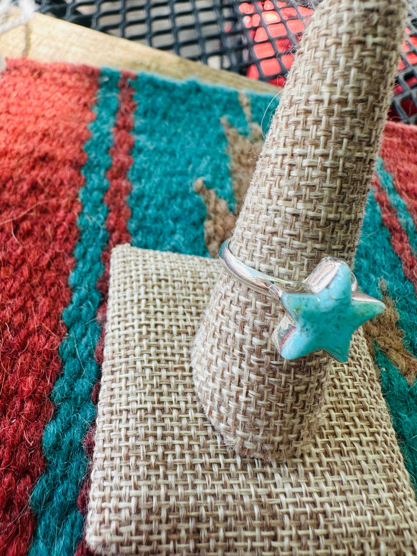 Handmade Sterling Silver &  Turquoise Star Ring