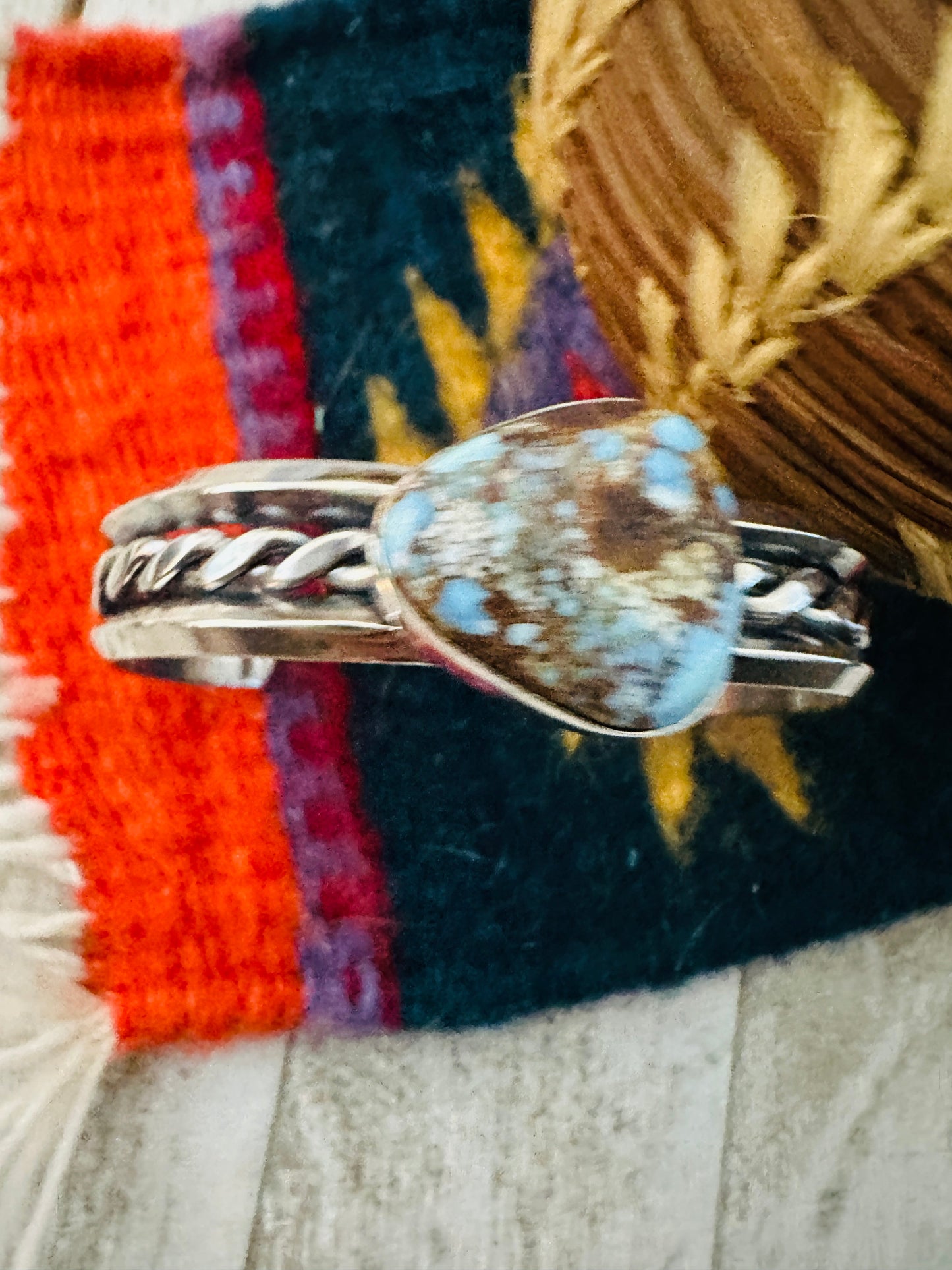 Handcrafted Sterling Silver & Golden Hills Turquoise Cuff Bracelet